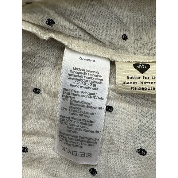 MADEWELL Womens Beige Cotton-Linen Lorelei Mini Dress NEW Clip-Dot Small - Picture 12 of 13